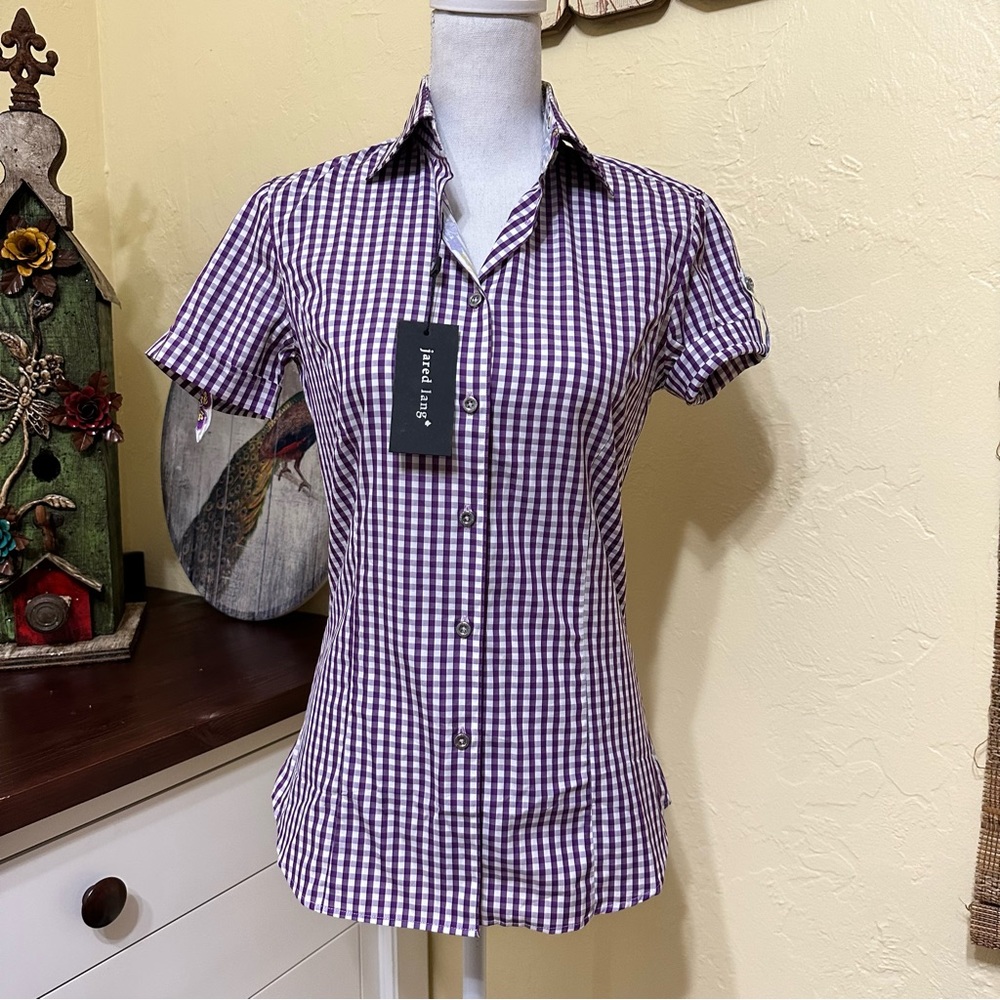 NWT! Jared Lang Button Down collared top